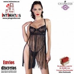 CR-4496 · Picardías de color negro y tanga · Chilirose