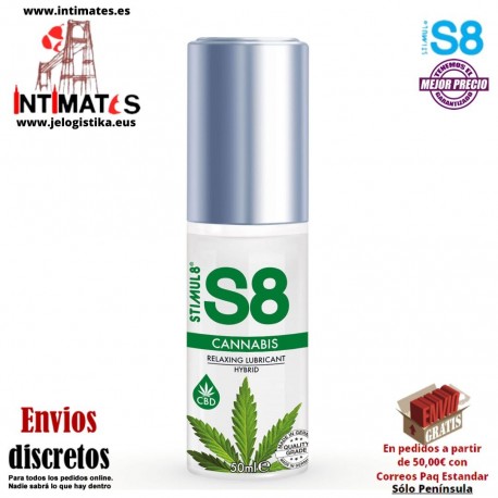 S8 Cannabis Relaxing 50 ml · Lubricante híbrido · Stimul8 