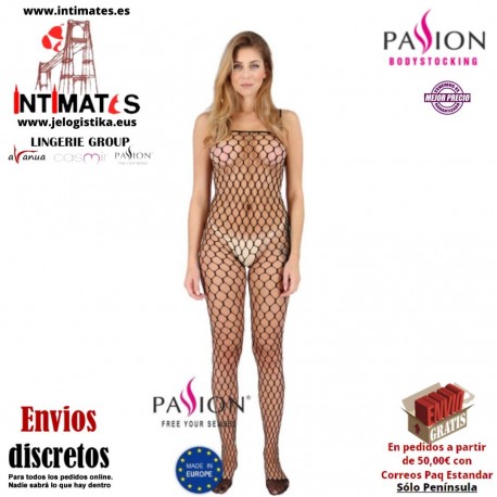 BS001 · Bodystocking de red con abertura · Passion