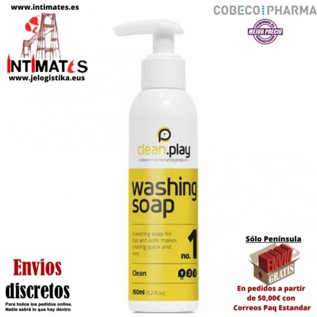 No. 1 Washing soap 150ml · Jabón de limpieza de muñecas y juguetes eróticos · Clean.Play