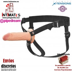 Hollow Silicone Strap-on 6" · Arnés con dildo hueco Dual Density · Fantasy X-Tensions