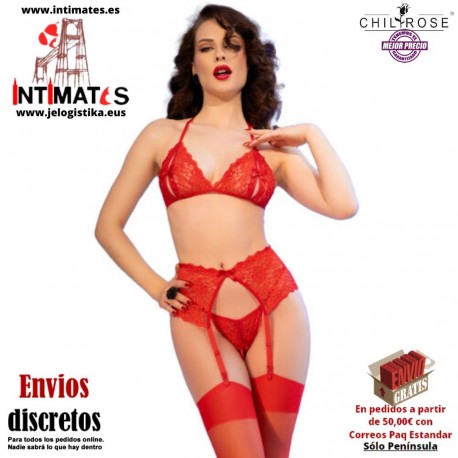 CR-4848 · Conjunto de encaje rojo · Chilirose