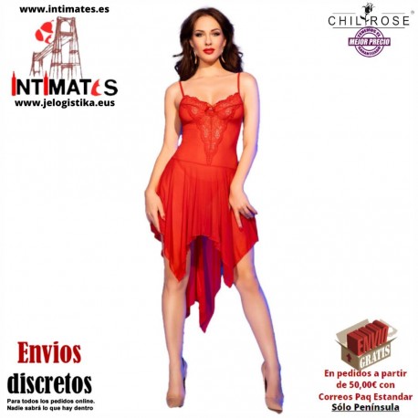 CR-4847 ·Babydoll y tanga rojo · Chilirose