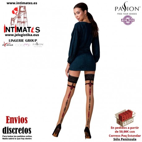 ST114 · Medias estampadas con doble tira de silicona · Passion