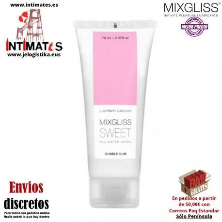 Kiss 70 ml · Lubricante aroma chicle · Mixgliss