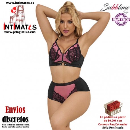 No. 95558 · Conjunto de encaje y malla con Sujetador Push-up · Subblime