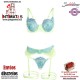 No. 95531 · Conjunto de lencería verde y azul con encaje · Subblime