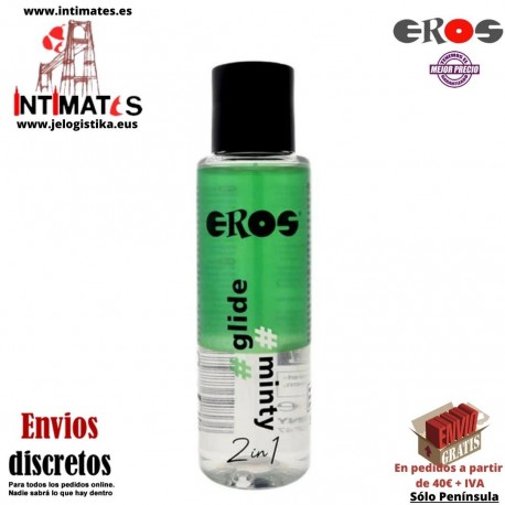 Glide Minty 2 en 1 100 ml · Lubricante con base de silicona · Eros