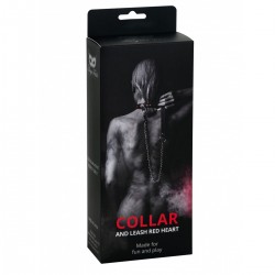 COLLAR Y CORREA CON CORAZONES ARGUS FETISH ARGUS TOYS
