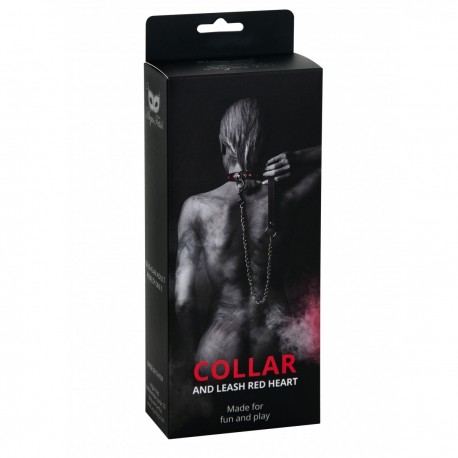 COLLAR Y CORREA CON CORAZONES ARGUS FETISH ARGUS TOYS
