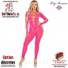 Open Back · Bodystocking rosa con espalda abierta · Leg Avenue