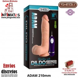 Adam 210mm · Vibrador realista con control remoto · Shequ