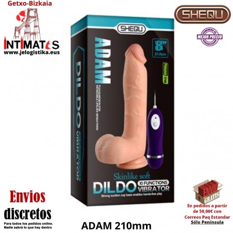 Adam 210mm · Vibrador realista con control remoto · Shequ