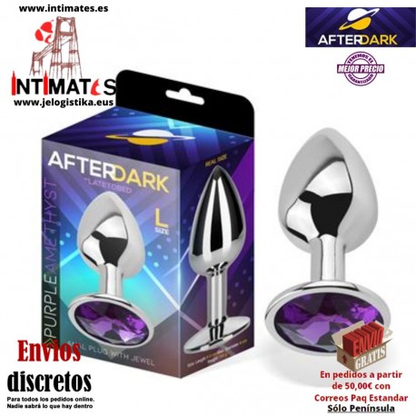 Purple - L · Plug anal de aluminio con joya en su base · AfterDark