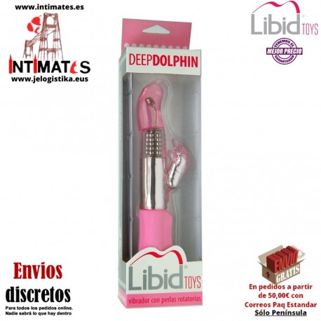 Deep Dolphin · Vibrador giratorio con estimulación del clítoris. · Libid Toys