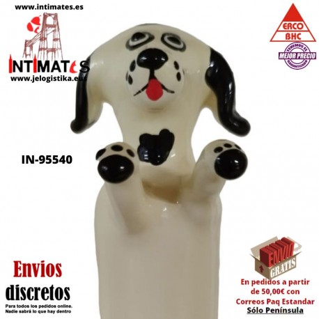 Perro Blanco Feliz XL · Condón pintado a mano · Erco