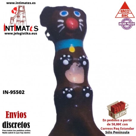 Perro Salchicha Marrón XL · Condón pintado a mano · Erco