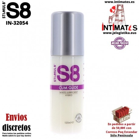 Cum Glide 125ml · Lubricante híbrido que imita al semen · Stimul8