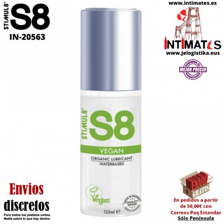 S8 Vegan 125 ml · Lubricante orgánico a base de agua · Stimul8