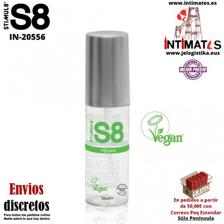 S8 Vegan 50 ml · Lubricante orgánico a base de agua · Stimul8