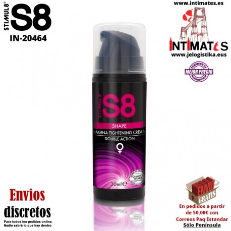 S8 Shape 30 ml · Crema de estrechamiento vaginal · Stimul8