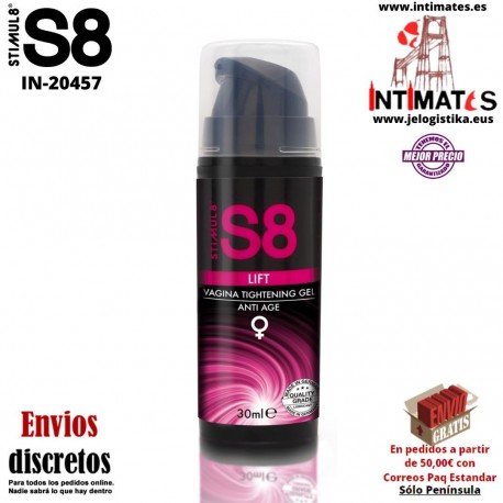 S8 Tightening gel anti age · Gel de estrechamiento vaginal · Stimul8 