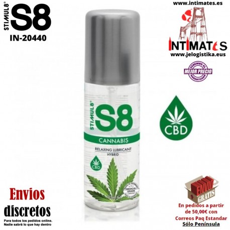 S8 Cannabis Relaxing 125 ml · Lubricante híbrido · Stimul8