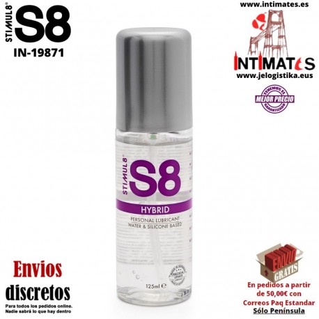 S8 125ml · Lubricante híbrido premium · Stimul8
