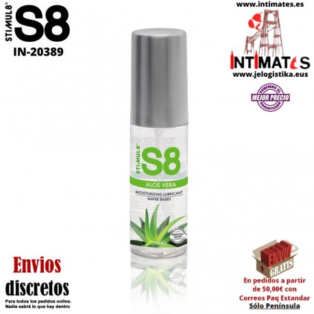 S8 Aloe Vera 50ml · Lubricante a base de agua · Stimul8