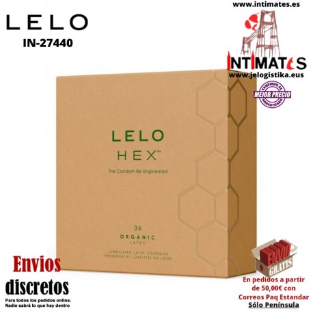 HEX™ Organics Condom 36uds · Resistencia, finura y sensibilidad · LELO