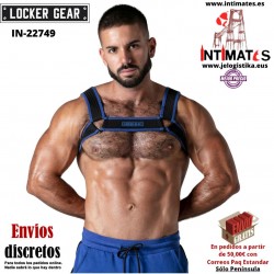 Look at harness · Arnés de malla elástica reforzada · Locker Gear Azul