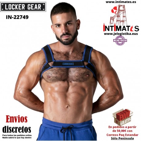 Look at harness · Arnés de malla elástica reforzada · Locker Gear Azul