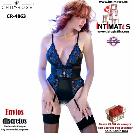 CR-4863 · Body azul con medias · Chilirose