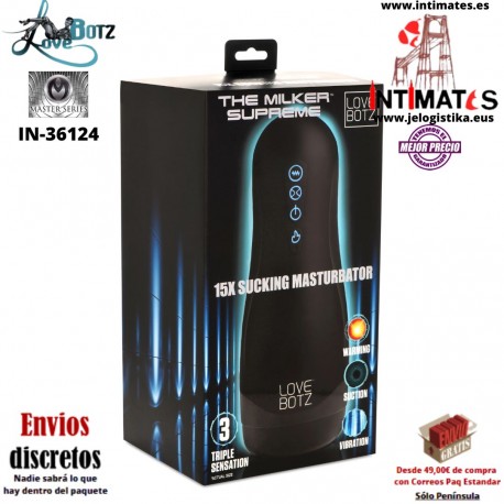 The Milker 15X · Masturbador succionador y vibrador · LoveBotz