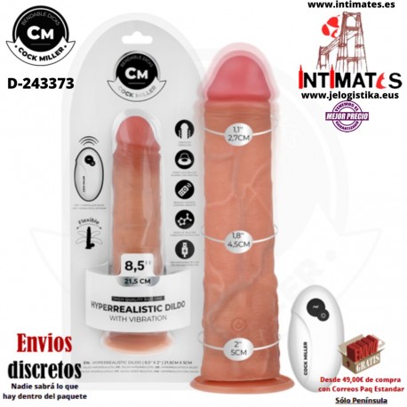 Vibrador realista con control remoto 215mm  · Cock Miller