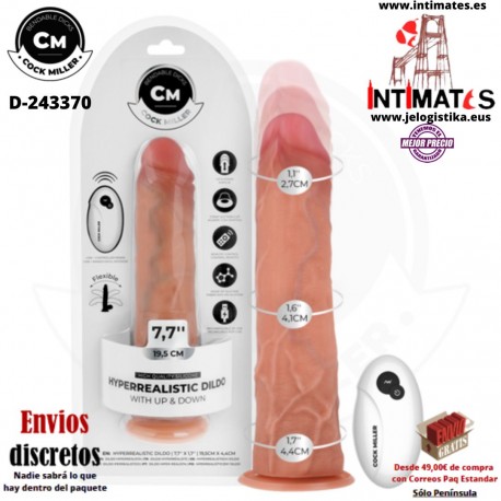 Vibrador realista con con función thrusting y control remoto 195mm · Cock Miller