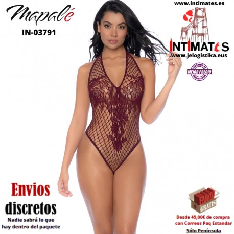 No. 1115 · Body de rejilla floral color cereza · Mapalé