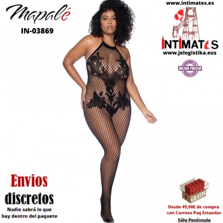 No. 1116X · Bodystocking floral con cuello halter y entrepierna abierta · Mapalé