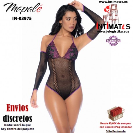 No. 1121 · Conjunto de body de rejilla y guantes · Mapalé