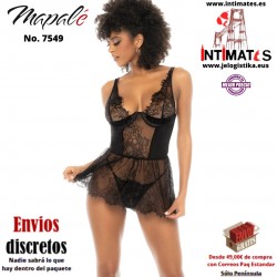 No. 7549 · Babydoll de satén y encaje · Mapalé