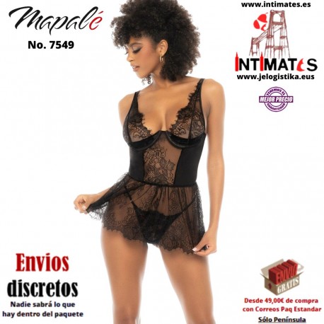 No. 7549 · Babydoll de satén y encaje · Mapalé