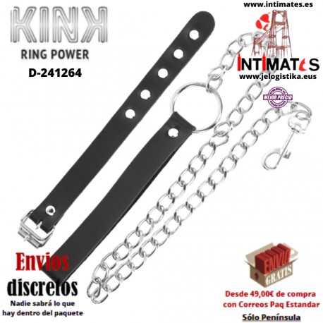 Anillos de metal para el pene con correa y cadena · Kink