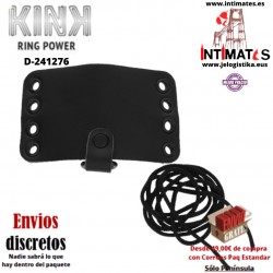 Anillo de cuero para el pene con cierre de encaje y cordones · Kink