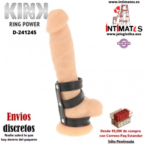 Anillo de polipiel para el pene con triple cierre a presión · Kink