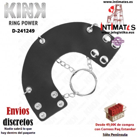 Anillo para el pene con cadena y cinturón de cuero · Kink
