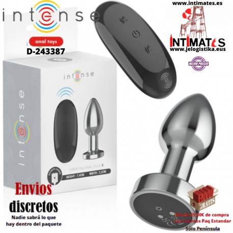 Plug anal vibrador talla S con control remoto · Intense