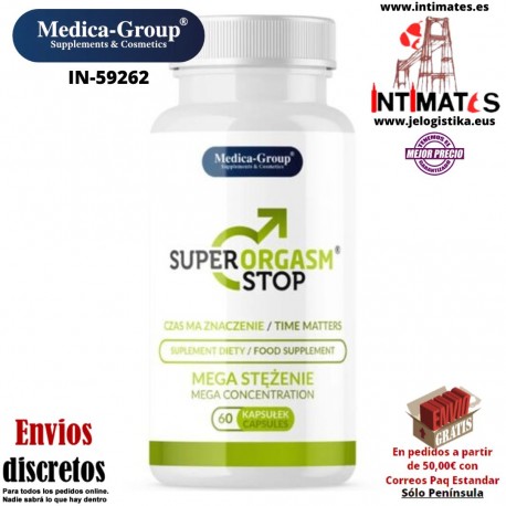 Super Orgasm Stop · Cápsulas retardantes para hombres 60cap · Medica Group