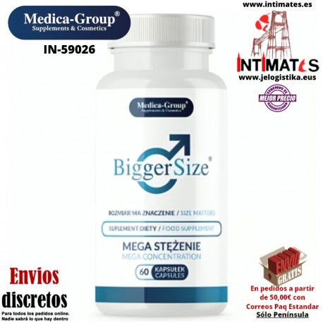 Bigger Size · Cápsulas para el agrandamiento y engrosamiento del pene 60cap · Medica Group