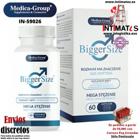 Bigger Size · Cápsulas para el agrandamiento y engrosamiento del pene 60cap · Medica Group