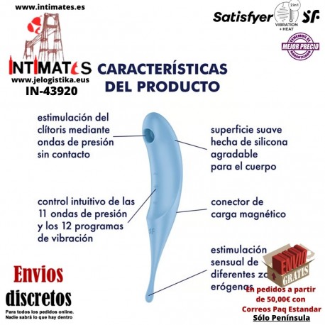 Twirling Pro · Combina ondas de presión y vibraciones · Satisfyer